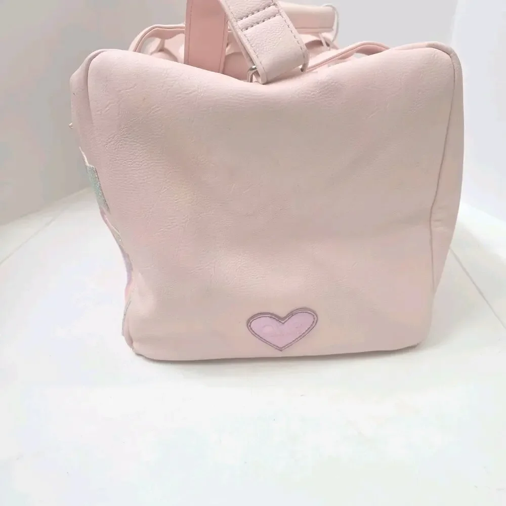 OMG Pink LOVE Weekender Duffel Dance Bag Glitter Travel Overnight Tote 18x10×9